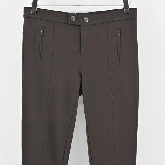 VINCE Pants Womens Size 6 Front Seam Ponte Solid Brown Skinny Leg Zip Pockets - Picture 2 of 13
